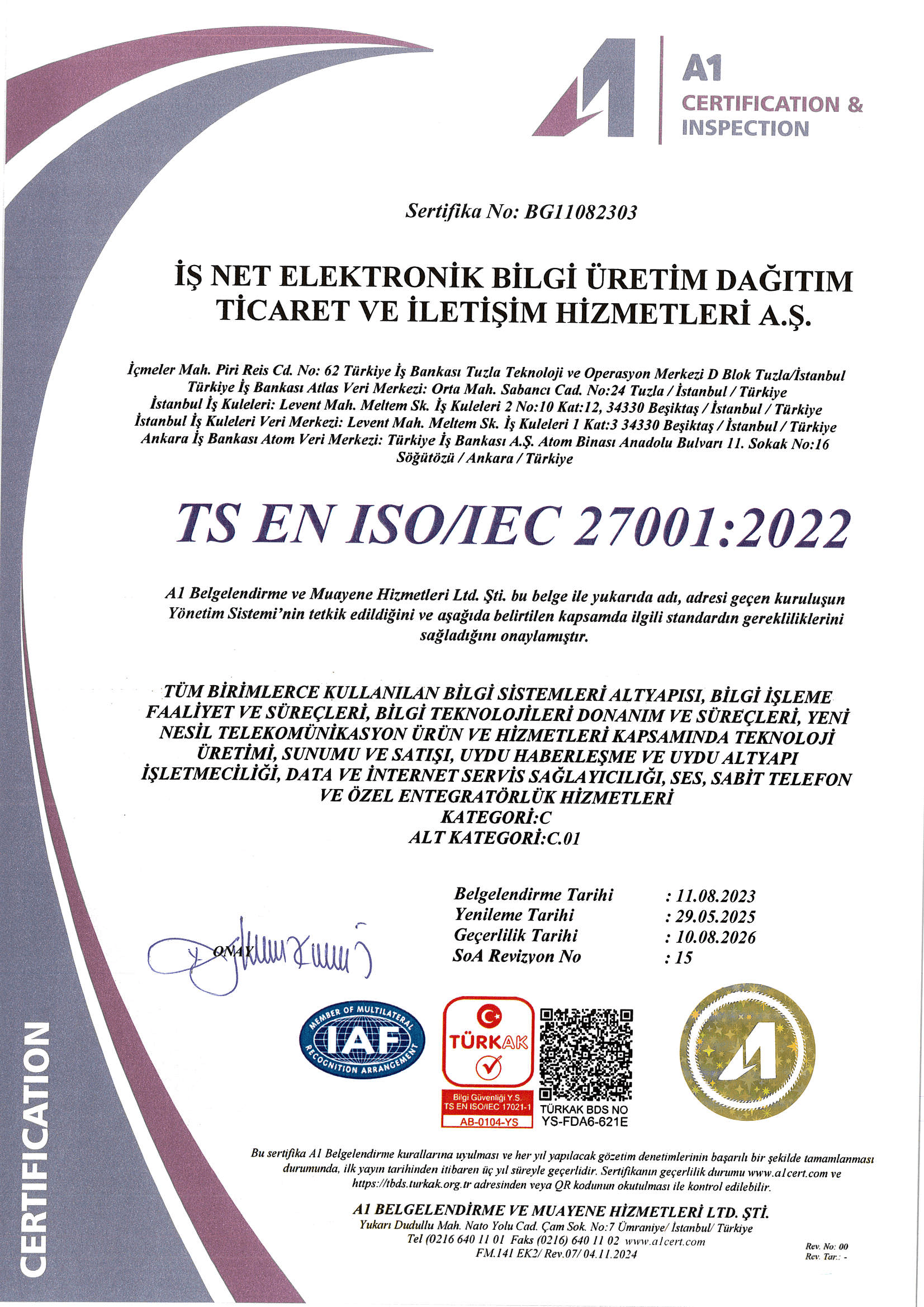 ISO 27001 Bilgi Güvenliği Yönetim Sistemi