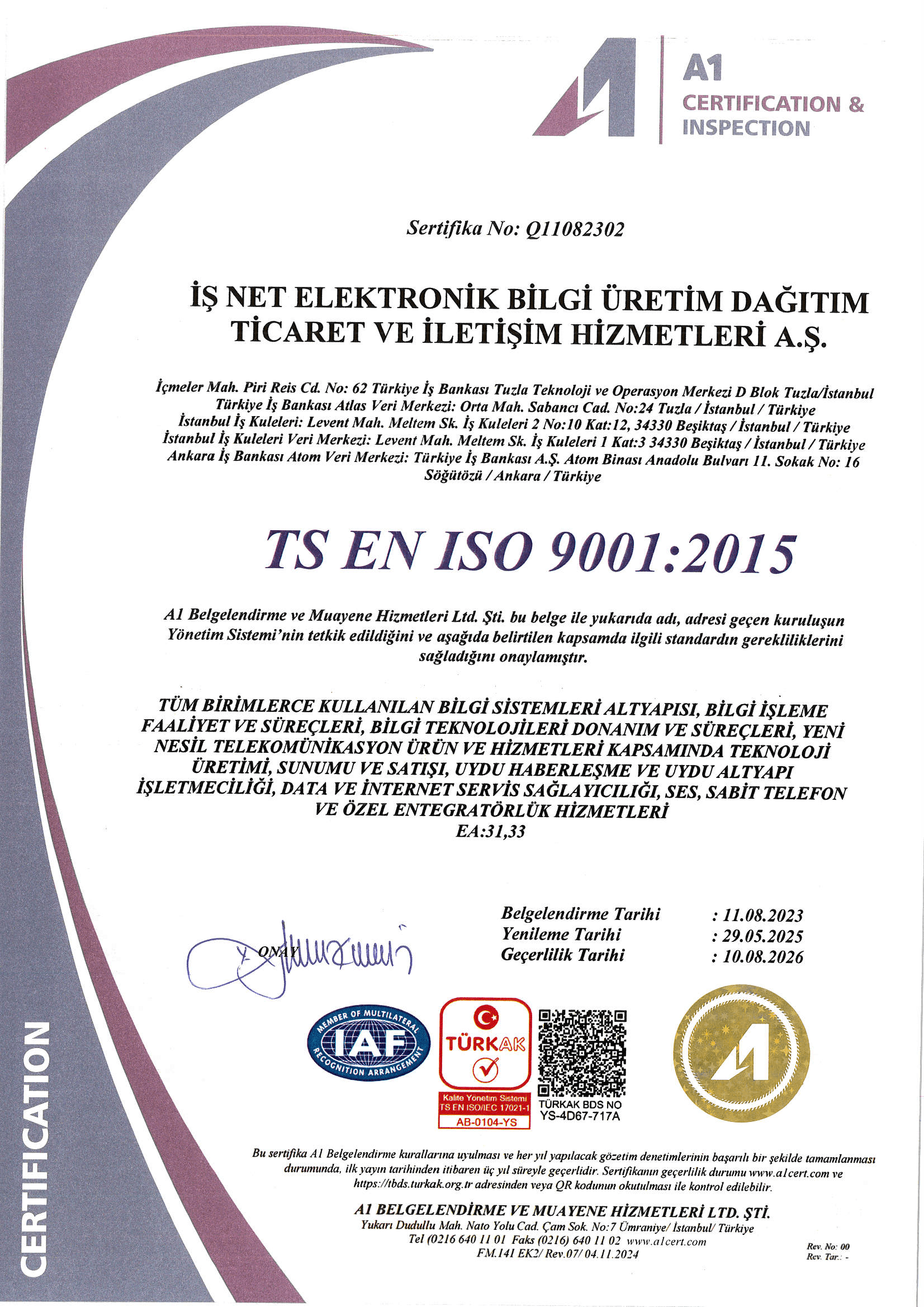 ISO 9001 Kalite Yönetim Sistemi